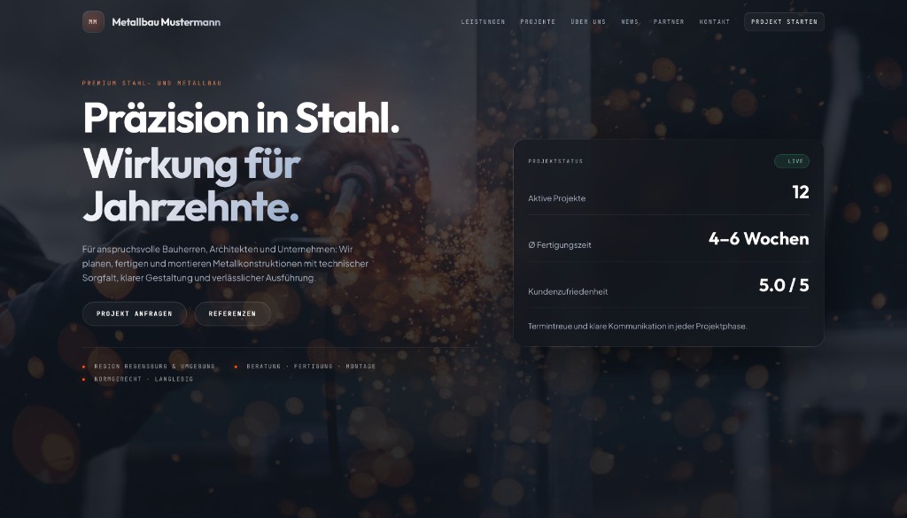 Metallbau Beispiel Screenshot
